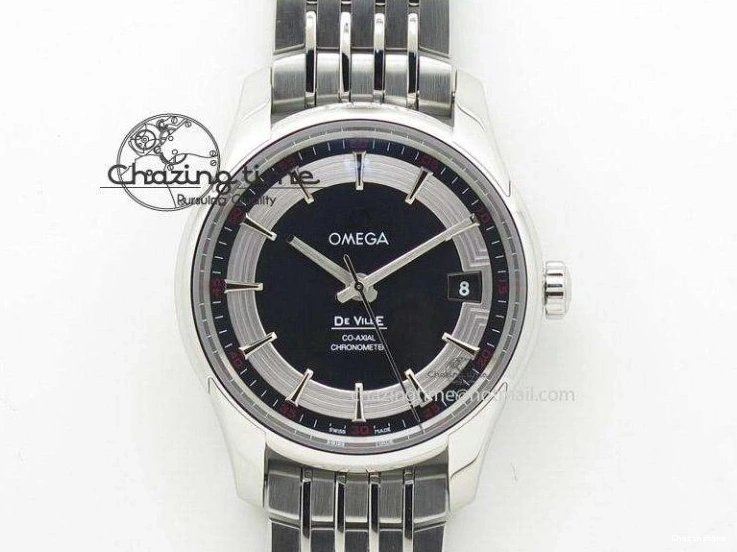 0517 Seamaster Pro Chrono RG Best Edition Black Ceramic Black Dial On RG Bracelet A ComfortFit 8130